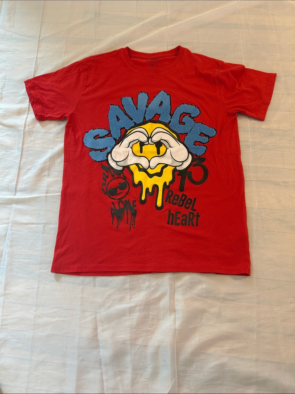 Savage Rebel Heart Red Graphic Kids Tee